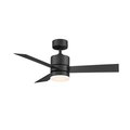 Modern Forms Axis 3-Blade Smart Ceiling Fan 44in Matte Black with 3000K LED Light Kit and Remote Control FR-W1803-44L